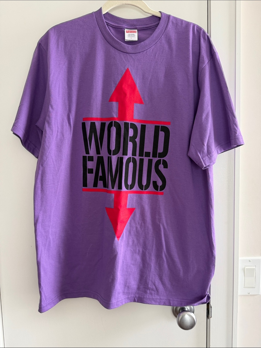 Supreme World Famous Tee Purple size L